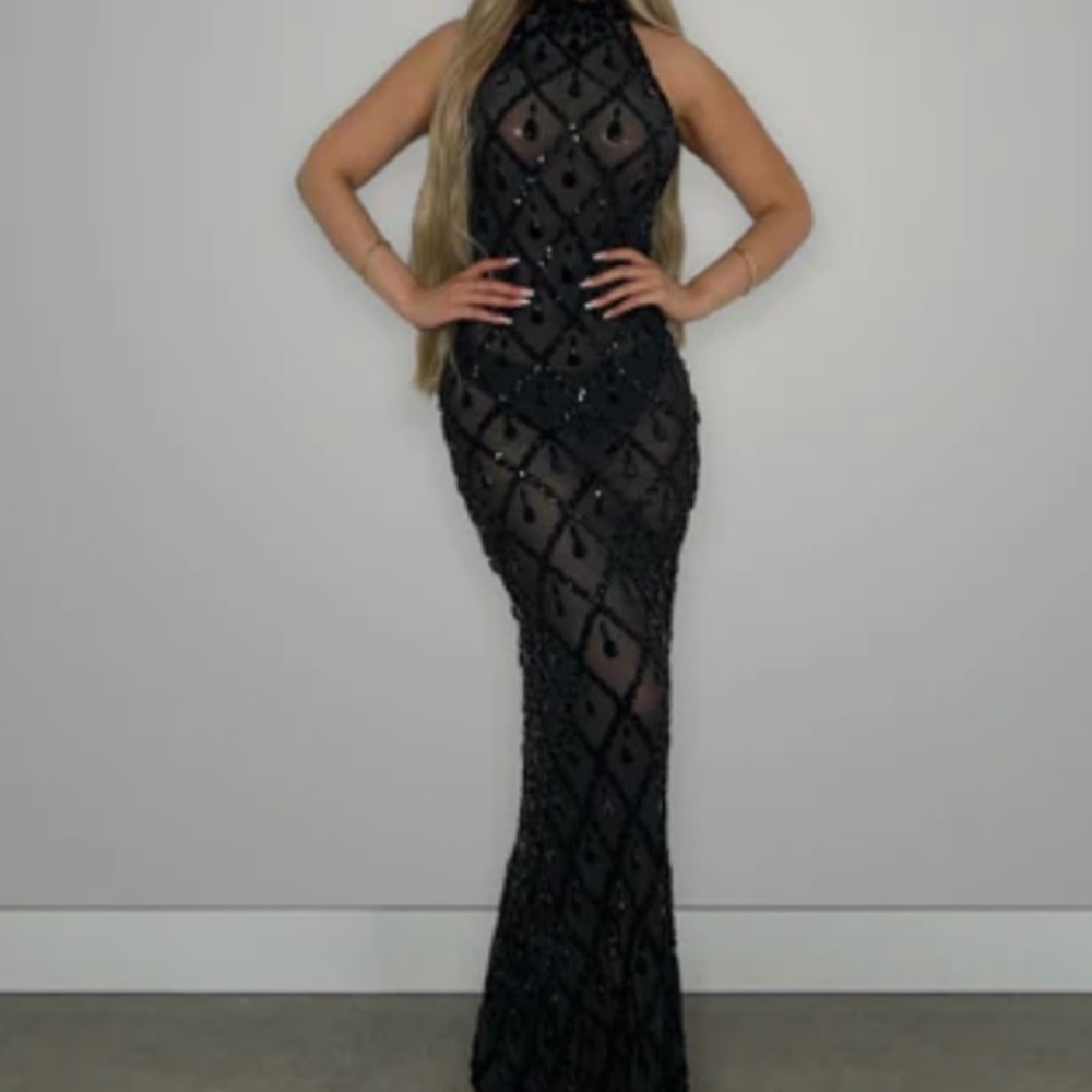 Algist Sheer rhinestone gown